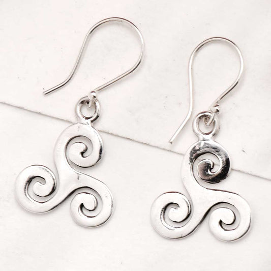 Detailed shot highlighting the craftsmanship of 92.5 sterling silver artistic handmade earrings