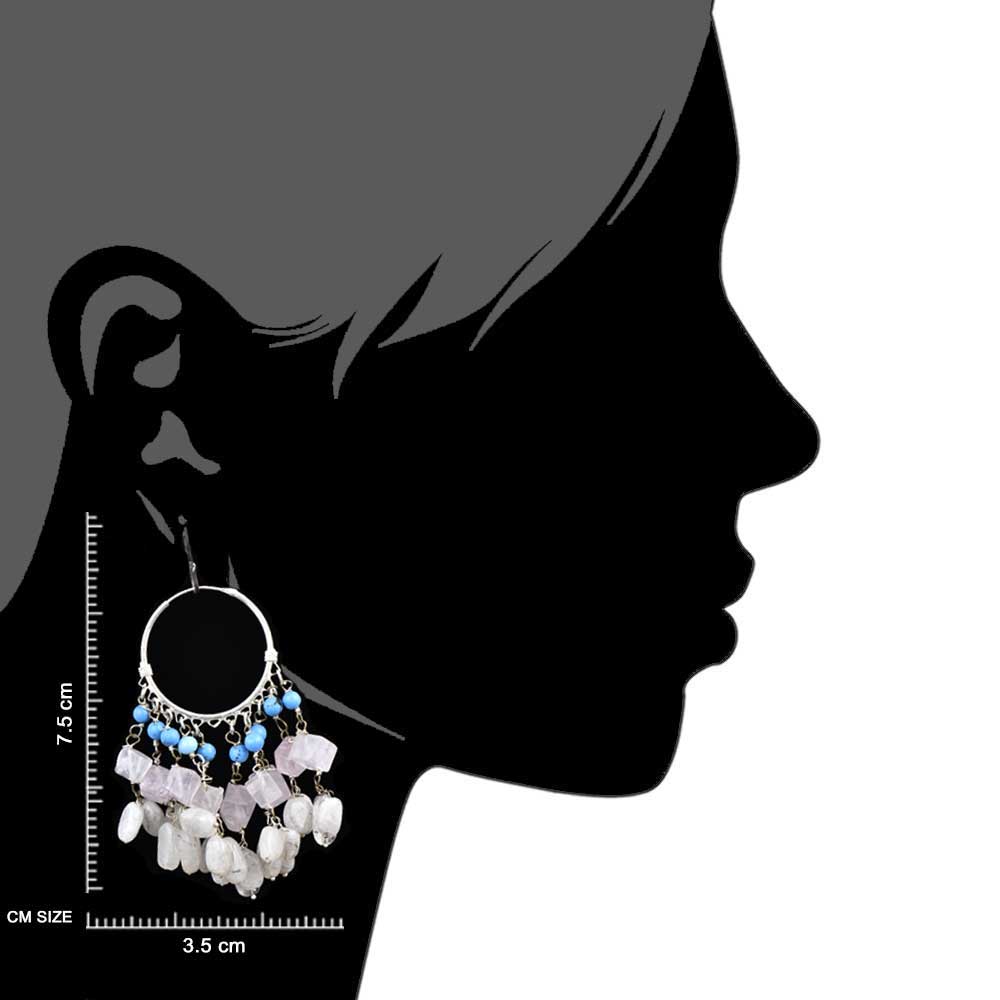 Detailed shot highlighting the craftsmanship of 92.5 sterling silver ethnic stylish trendy earrings