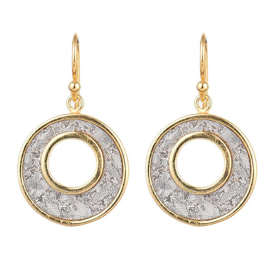 Detail of handmade craftsmanship on Circle Pave Snakeskin Drop Earrings in 925 Silver earrings in 92.5 Sterling Silver