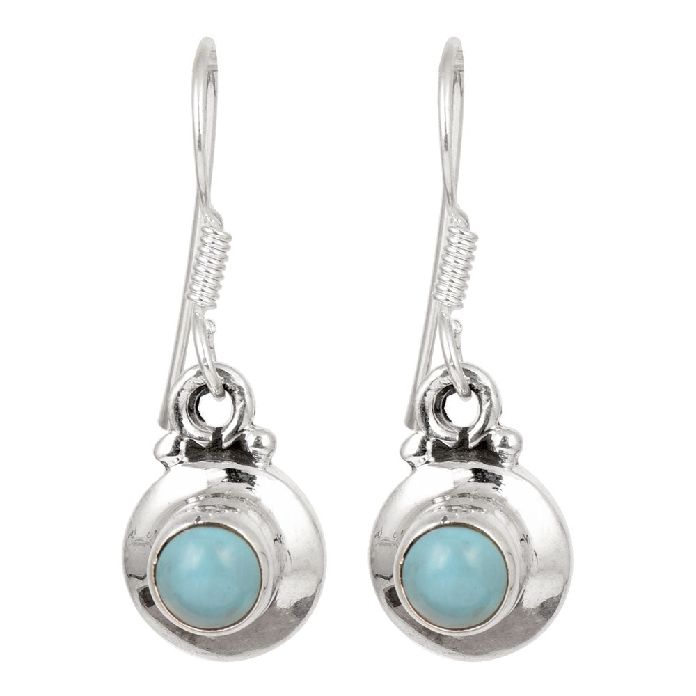 Focus on the turquoise stud motif of these turquoise stud earrings.
