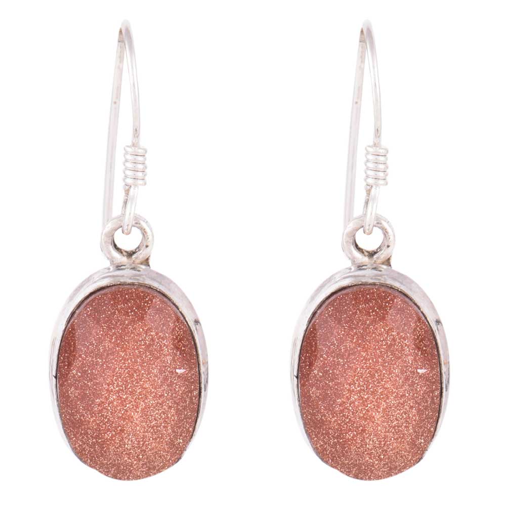 Stylish representation of Brown Sunstone Wire Earrings conveying elegance and grace.