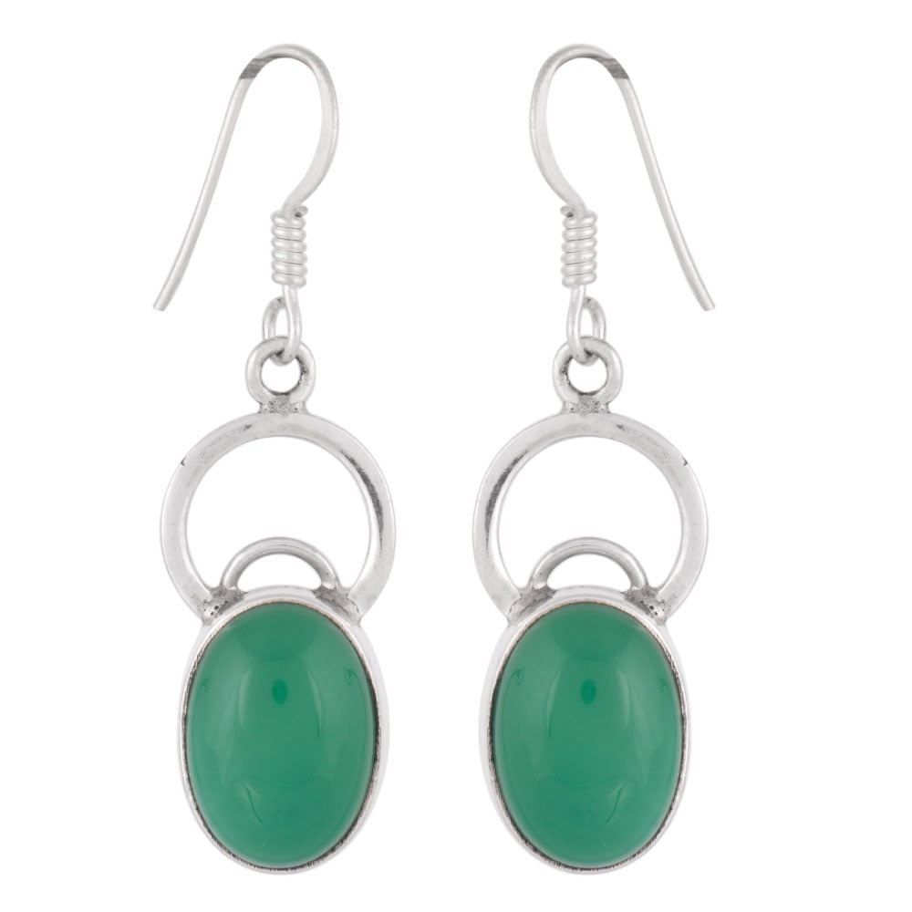 Top view showing the craftsmanship of aventurine earrings