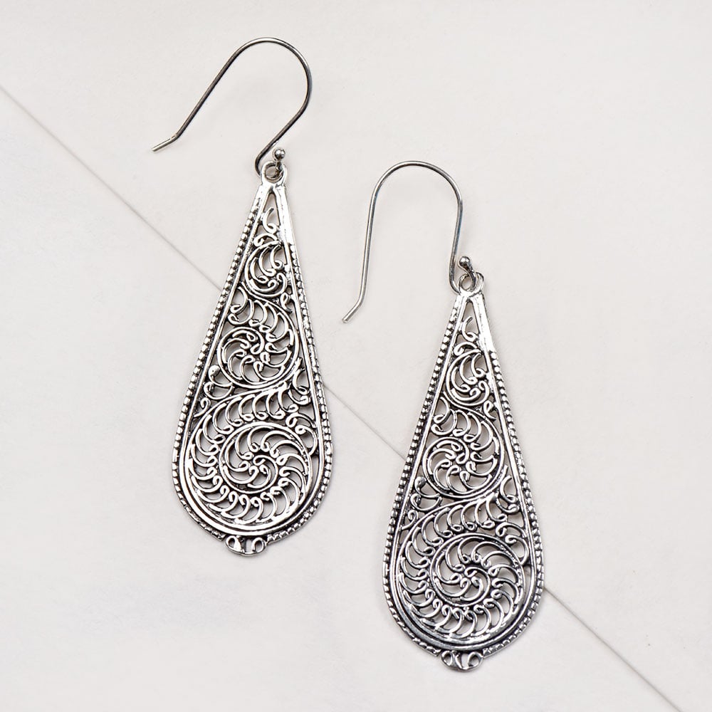 handmade filigree symbol earrings in 92.5 Sterling Silver