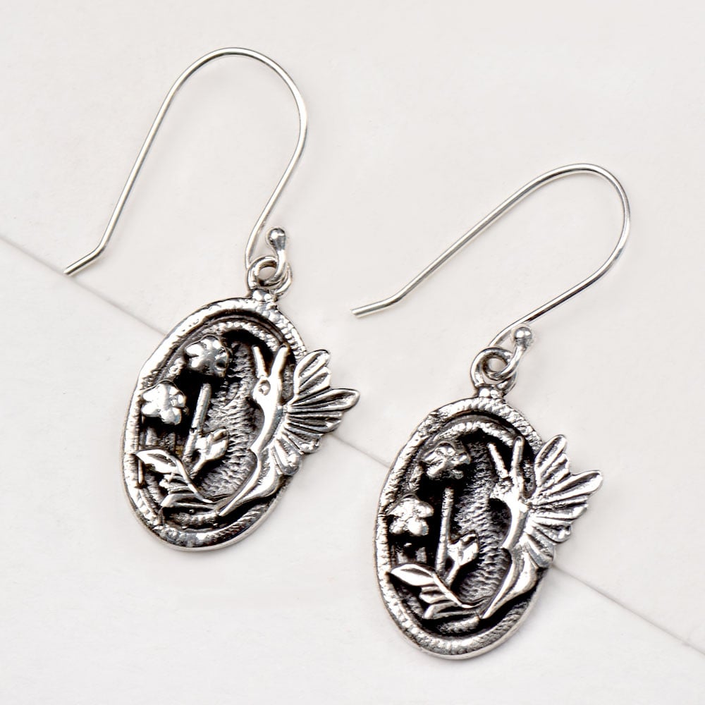 contemporary nature and birds design earrings in 92.5 Sterling Silver
