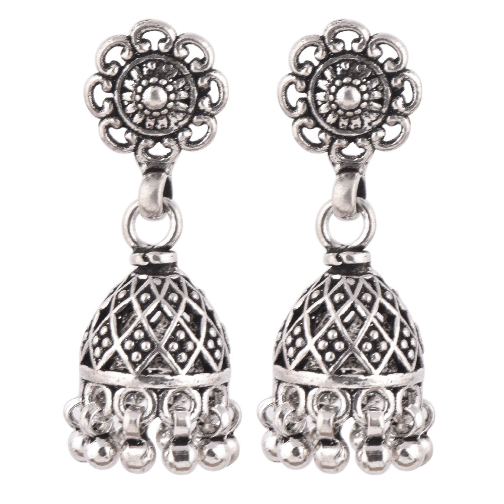 heritage style paisley curve jhumki earrings with modern edge