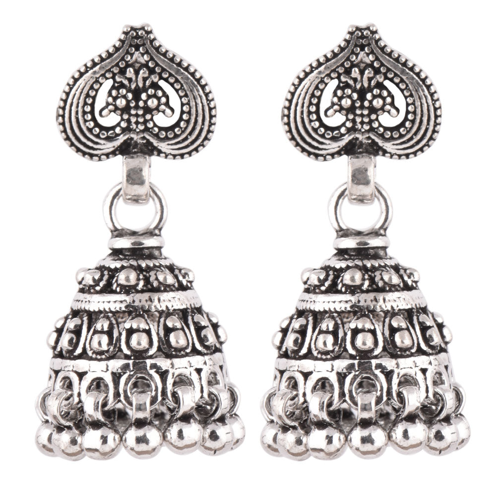 heritage style handcrafted detailing jhumki earrings with modern edge
