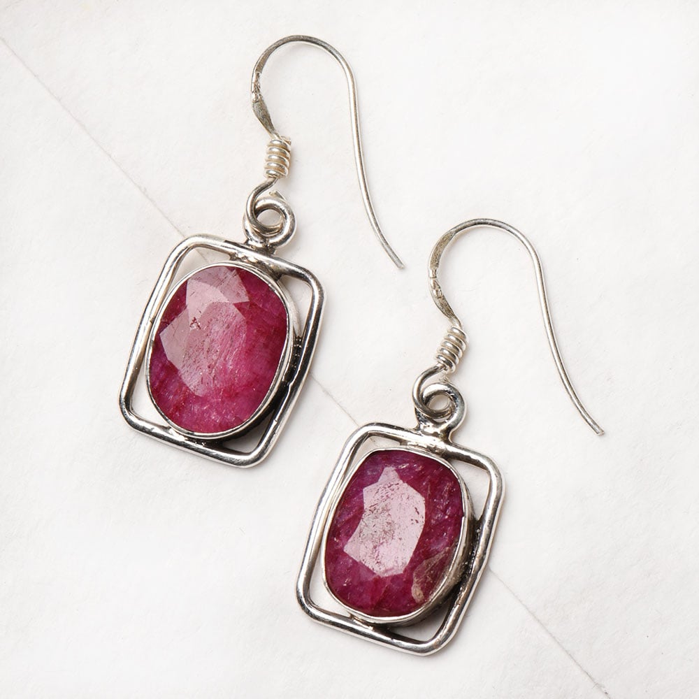 Detail of polished finish and Pink Tourmaline accent in 92.5 Sterling Silver