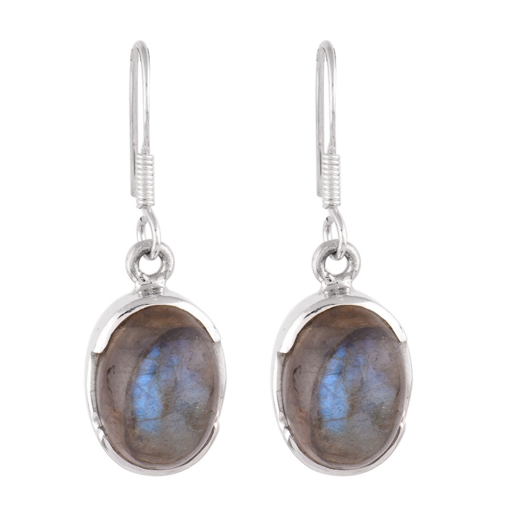 Close up of Machli earrings in 92.5 Sterling Silver