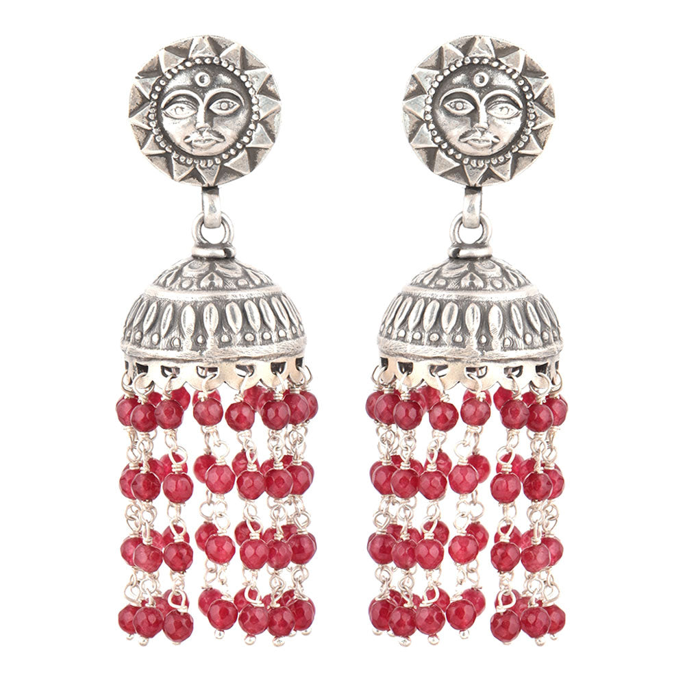 Light-catching surface of 92.5 Sterling Silver surya onyx earrings