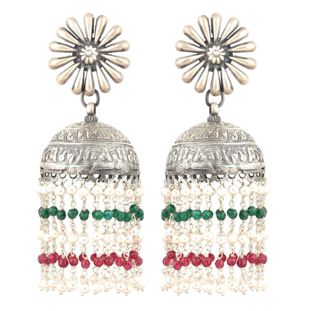 Light-catching surface of 92.5 Sterling Silver chaandni earrings