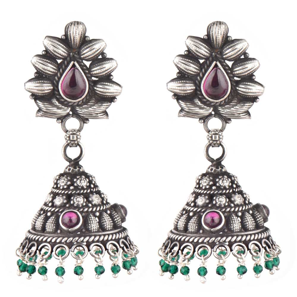 Pair of Amethyst & Peridot earrings with subtle sheen