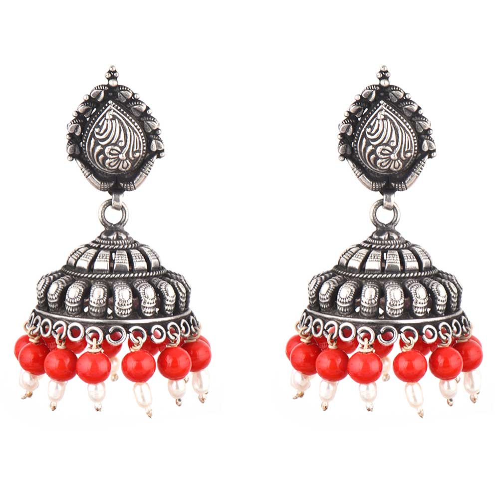 Intricate silver work with Coral