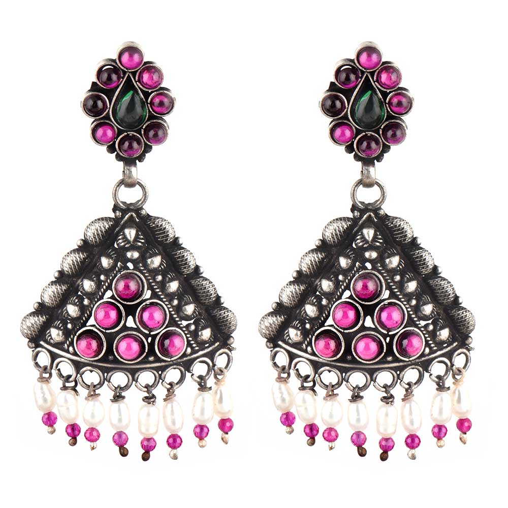 Gorgeous Pink Tourmaline & Pearl earrings crafted by hand