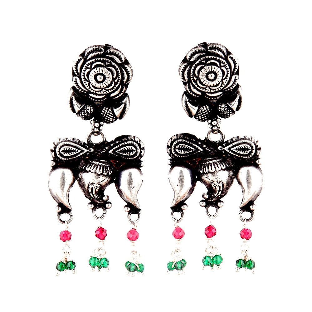 Gorgeous Jade & Quartz earrings crafted by hand