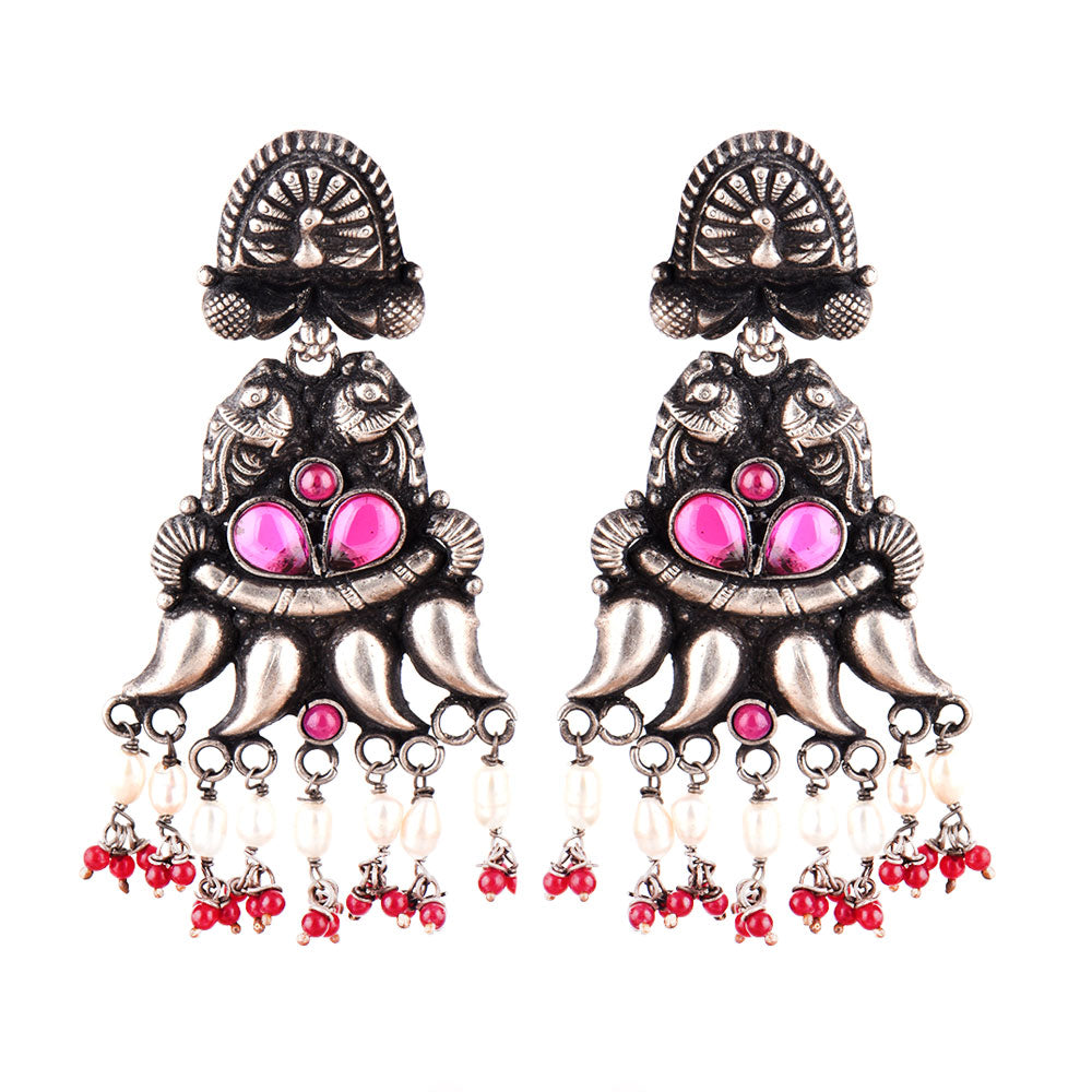 Gorgeous Coral earrings crafted by hand