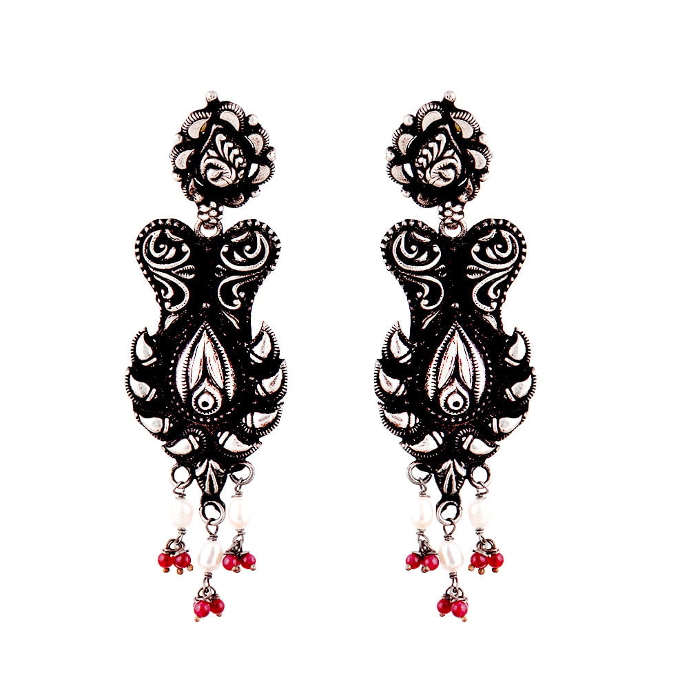 Gorgeous Coral earrings crafted by hand