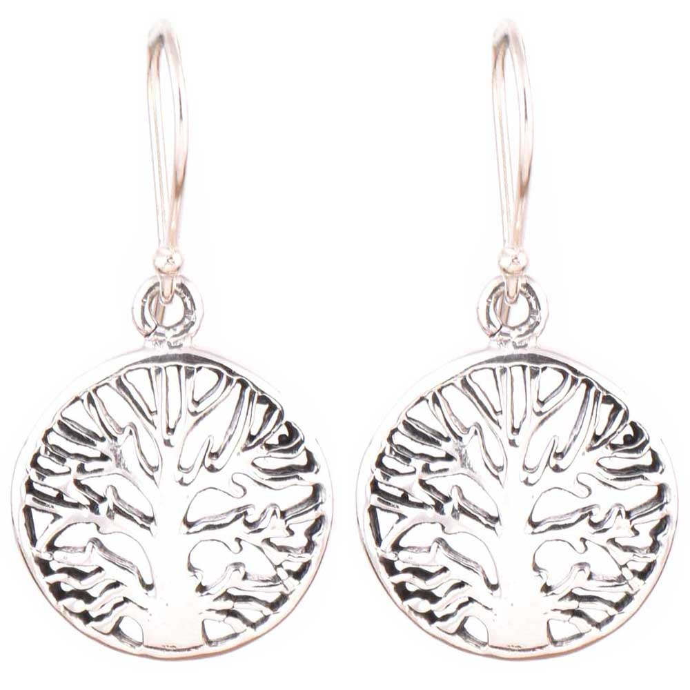 Back view highlighting smooth finish of Reet drop earrings