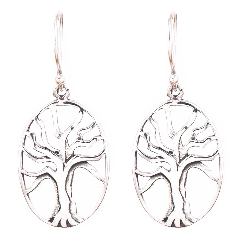 Back view highlighting smooth finish of Reet earrings