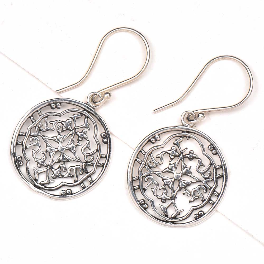 Delicate floral earrings inspired by Rajasthani art
