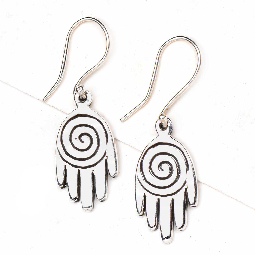 Delicate small spiral design earrings inspired by Rajasthani art