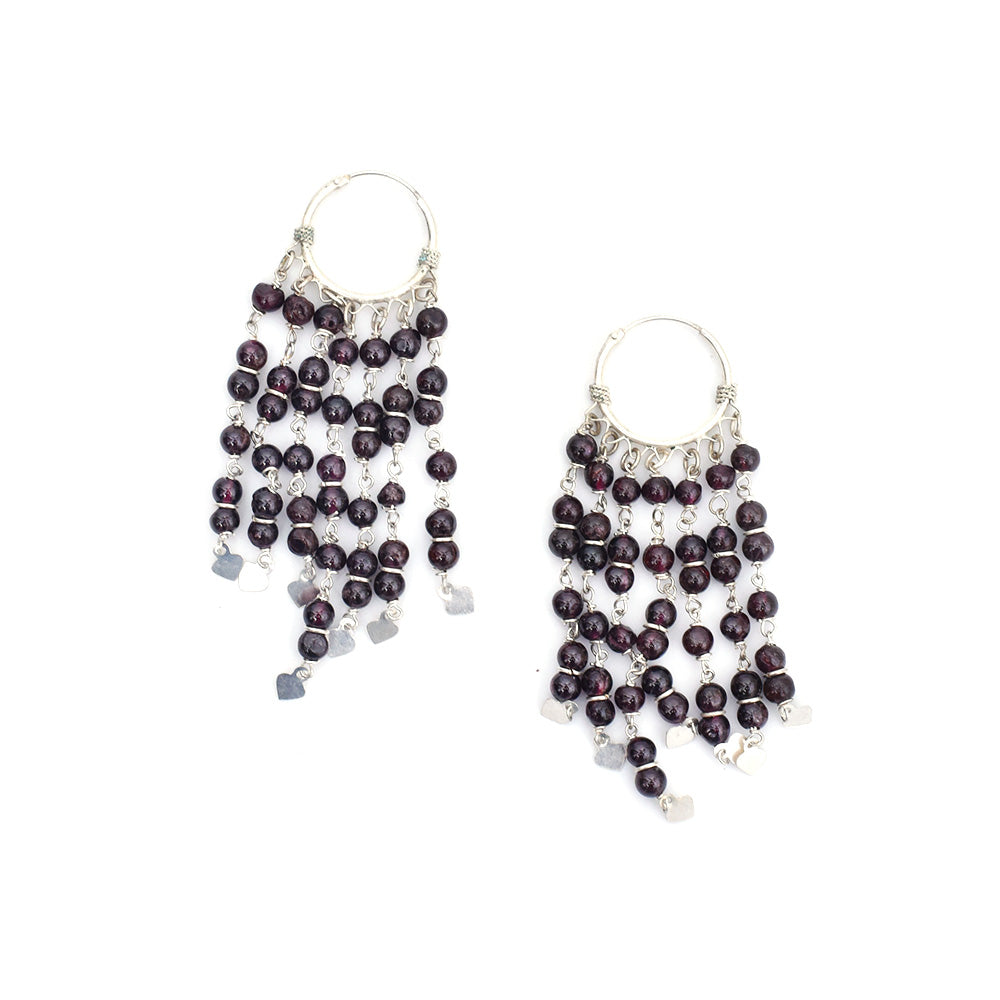 Artistic composition of black beads trendy earrings with Black & Silver embellishments and 92.5 Sterling Silver.