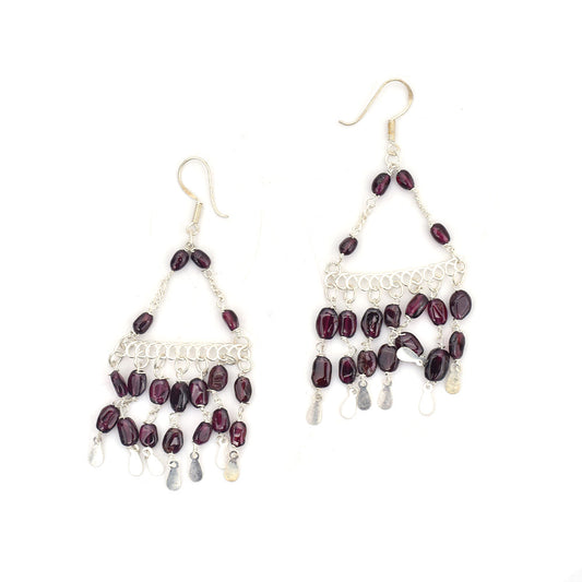 Garnet Chandelier Earrings in 92.5 Sterling Silver