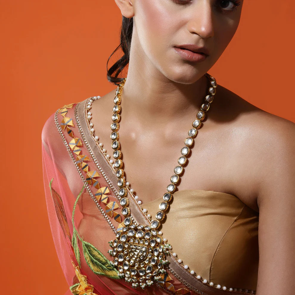 Ruby Raang Gold Plated Kundan Necklace